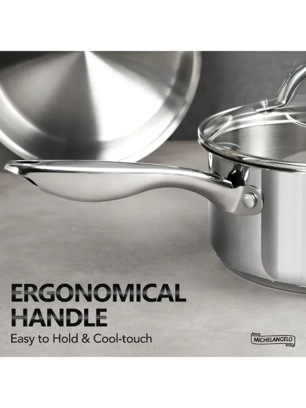 6-Piece Stainless Steel Cookware Set - 1QT, 2QT, 3QT Pots for Kitchen Cooking